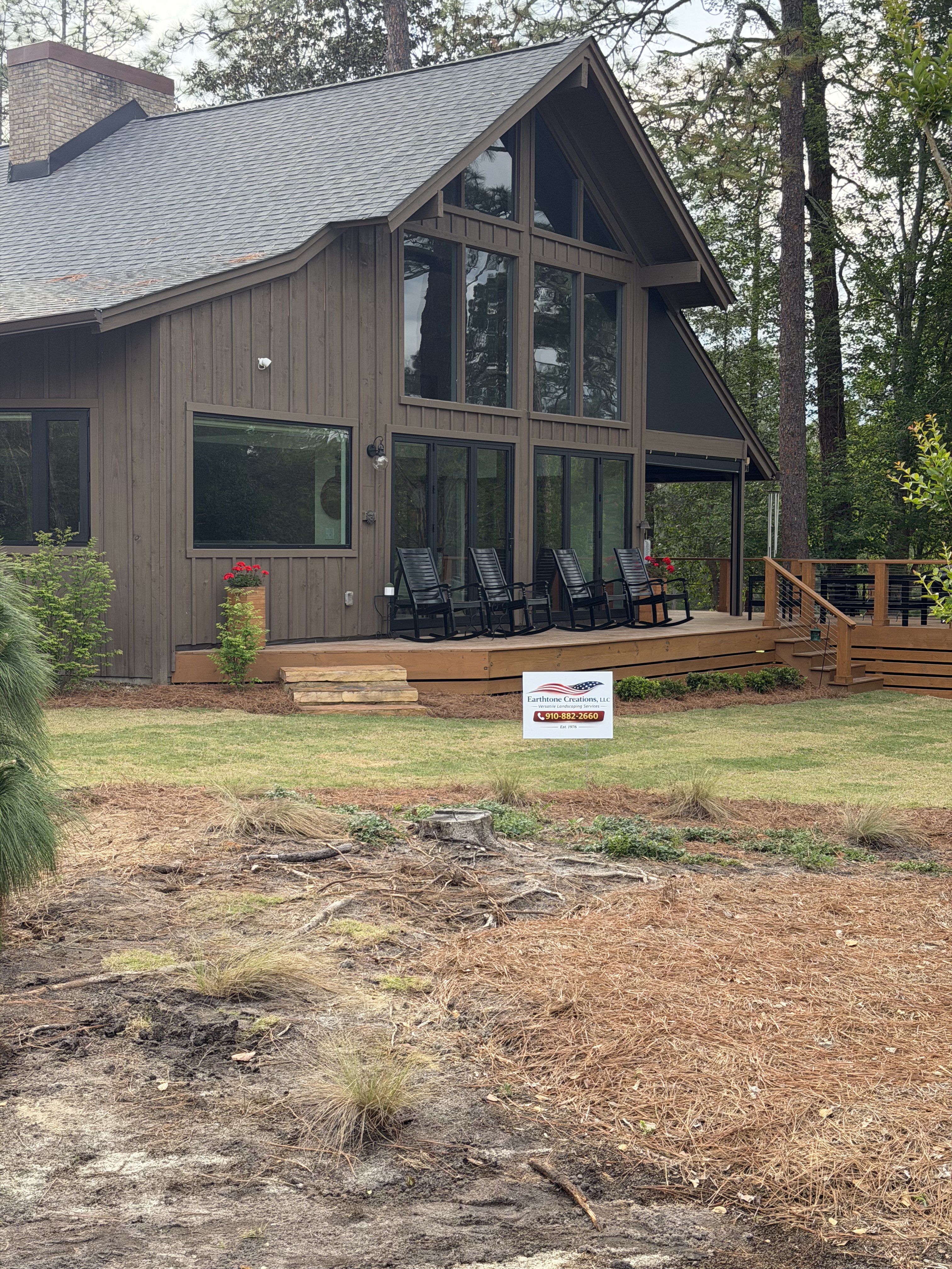 Residential landscape design and lawn installation Moore County NC