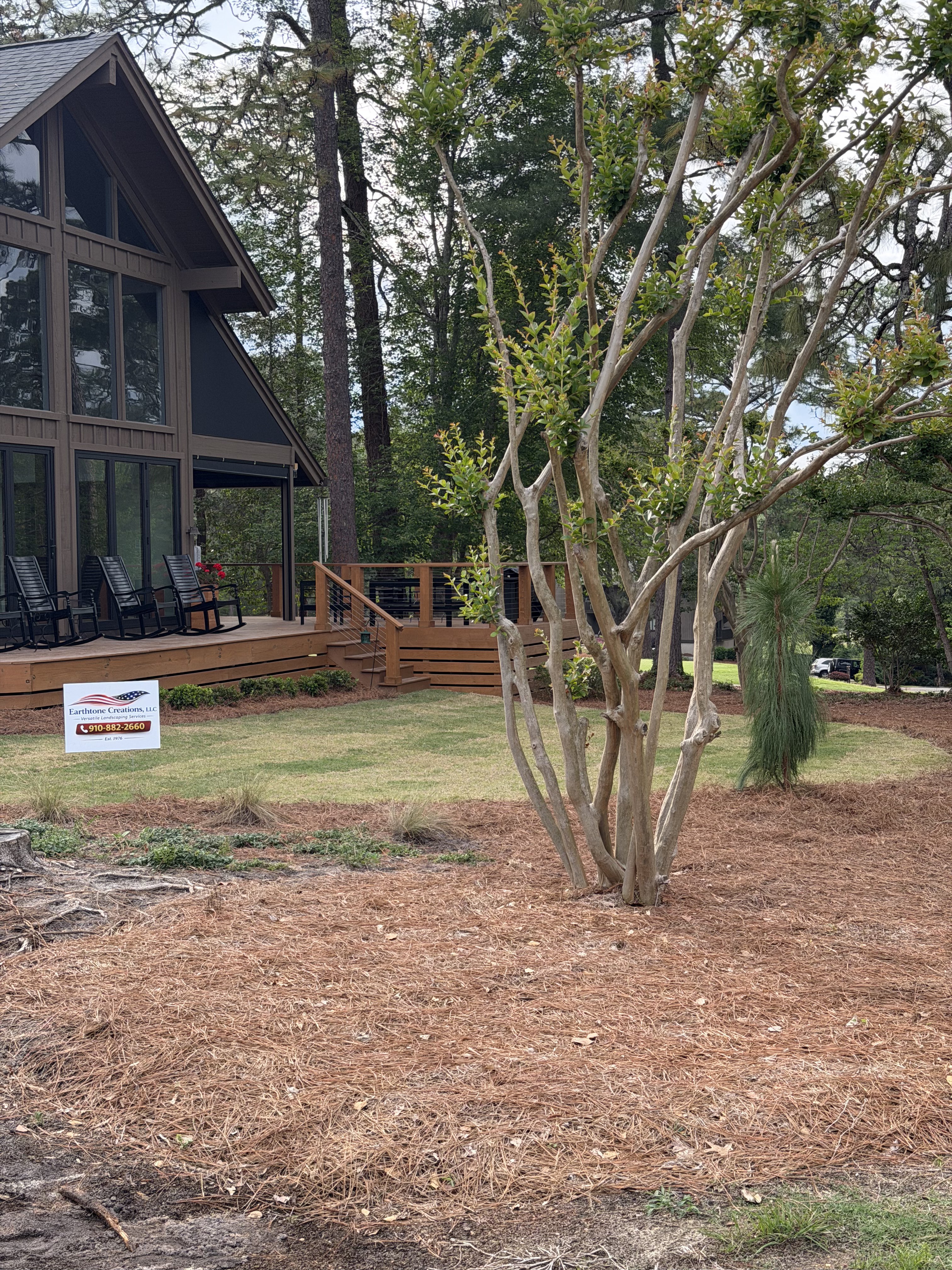 Deck surrounds and mulch bed installation Moore County NC