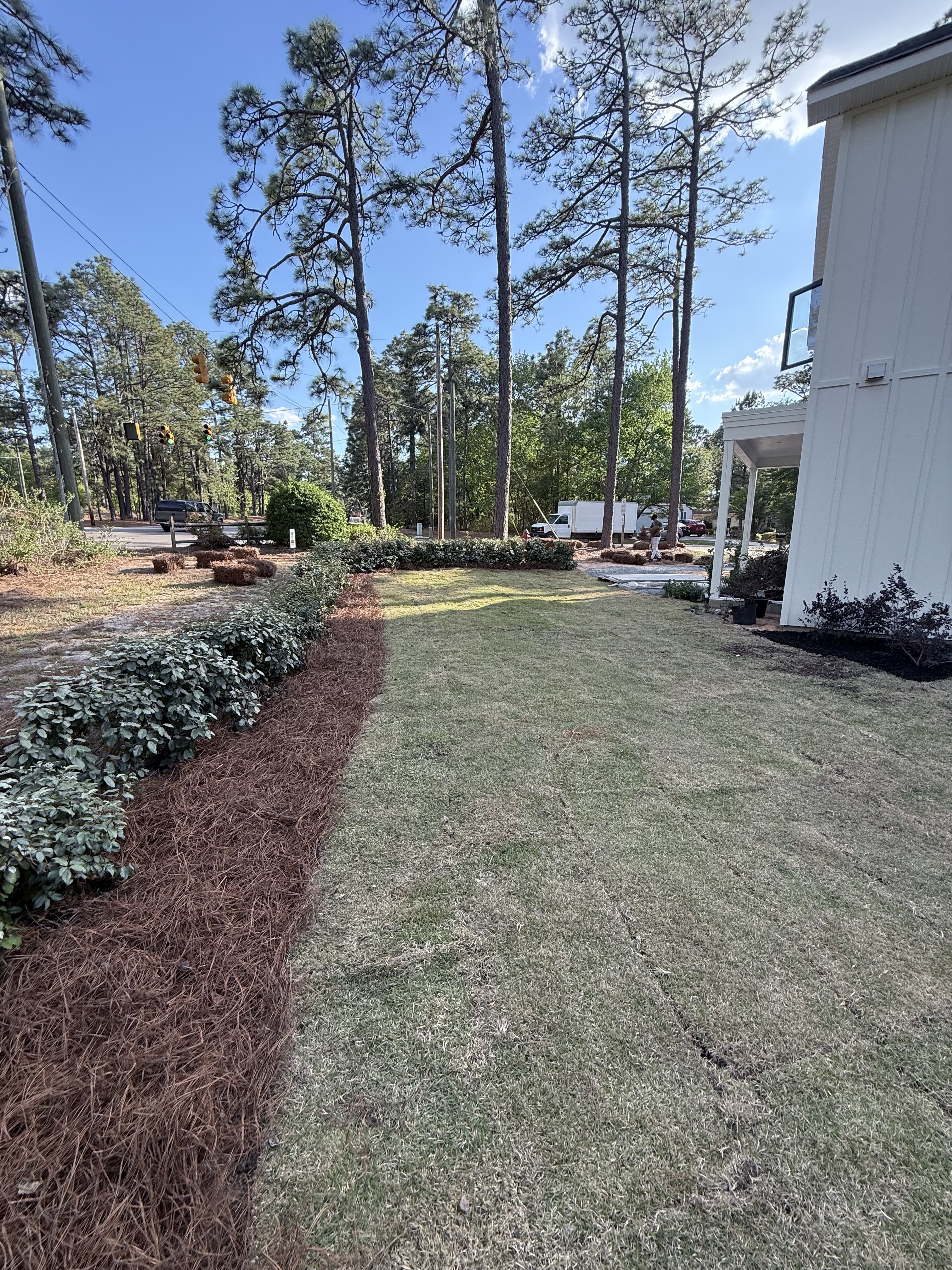 Cul-de-sac island planting bed Moore County NC