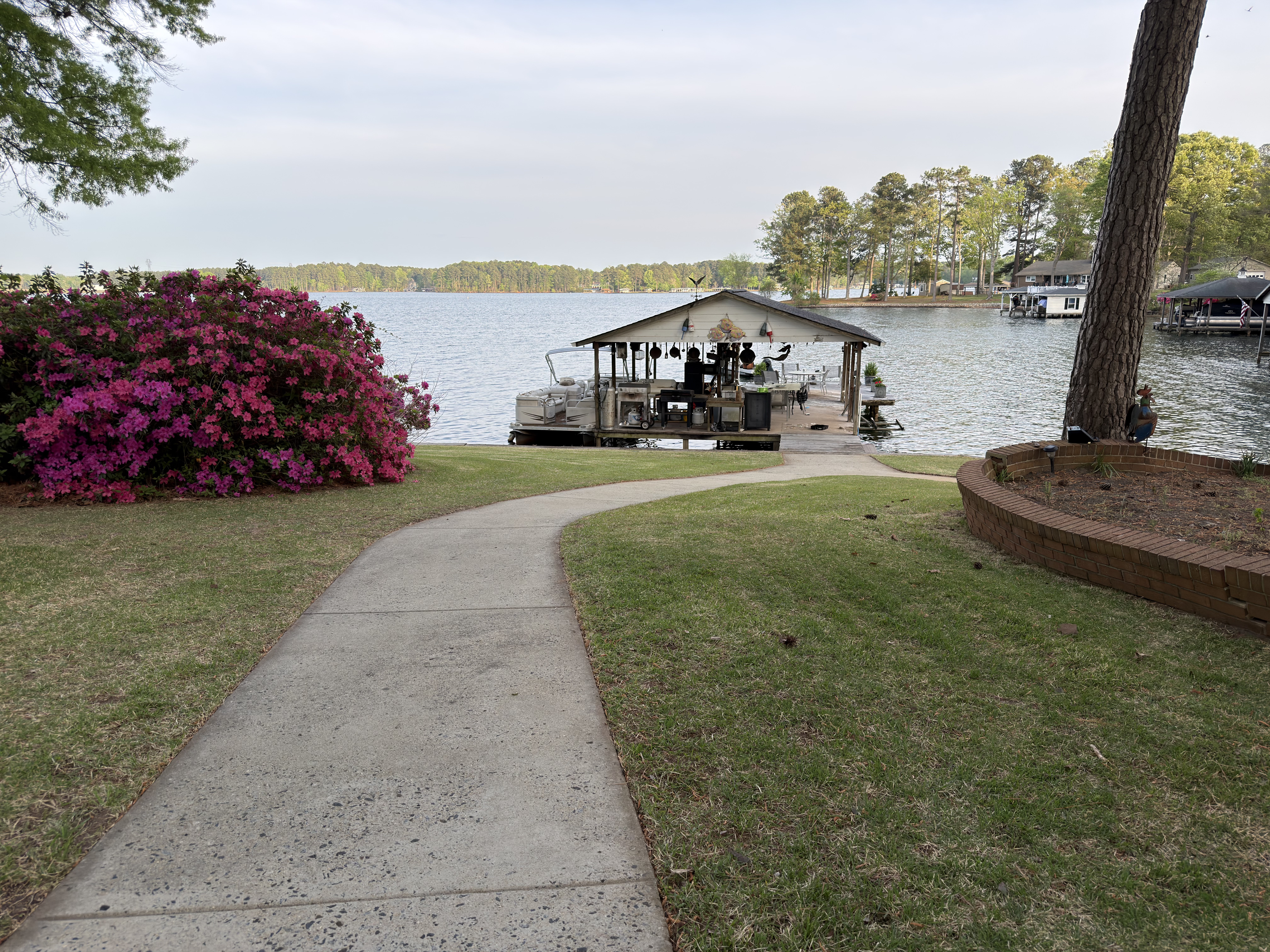 Azalea floral beds lakefront property Moore County NC